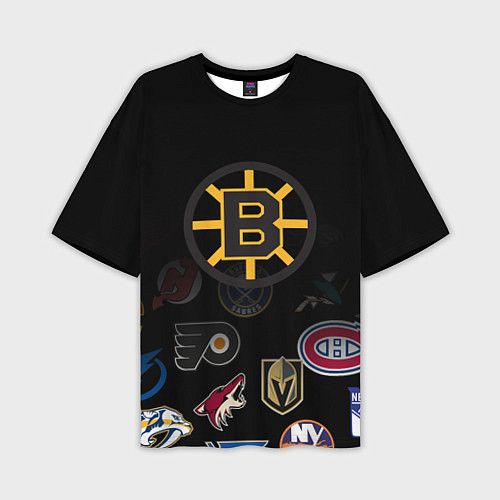 Мужская футболка оверсайз NHL Boston Bruins Z / 3D-принт – фото 1