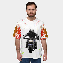 Футболка оверсайз мужская МОТОЦИКЛЫ, цвет: 3D-принт — фото 2