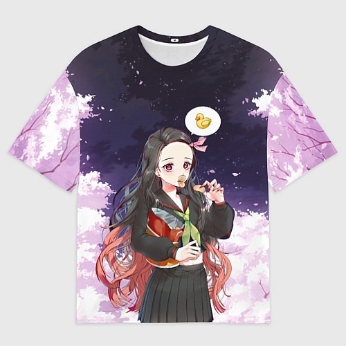 Мужская футболка оверсайз Незуко / 3D-принт – фото 1