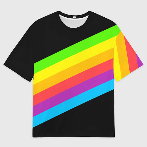 Мужская футболка оверсайз НЕОНОВЫЕ ЛИНИИ / 3D-принт – фото 1