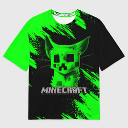 Мужская футболка оверсайз MINECRAFT CREEPER CAT