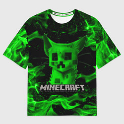 Футболка оверсайз мужская MINECRAFT CREEPER CAT, цвет: 3D-принт