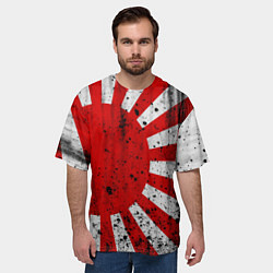 Футболка оверсайз мужская ЯПОНСКИЙ ФЛАГ, цвет: 3D-принт — фото 2