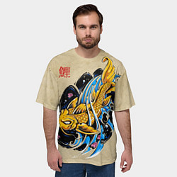 Футболка оверсайз мужская Золотая рыба кои, цвет: 3D-принт — фото 2