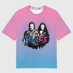 Футболка оверсайз мужская LOVE RULES ALL, цвет: 3D-принт