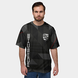 Футболка оверсайз мужская PORSCHE, цвет: 3D-принт — фото 2