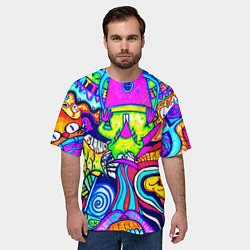 Футболка оверсайз мужская КИСЛОТНЫЕ РИСУНОК, цвет: 3D-принт — фото 2
