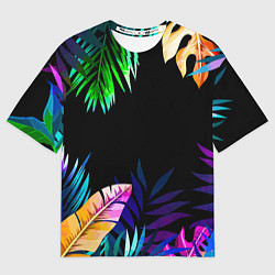 Футболка оверсайз мужская Тропическая Ночь, цвет: 3D-принт