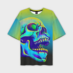 Футболка оверсайз мужская Neon skull, цвет: 3D-принт