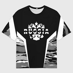 Мужская футболка оверсайз Данил камуфляж с гербом