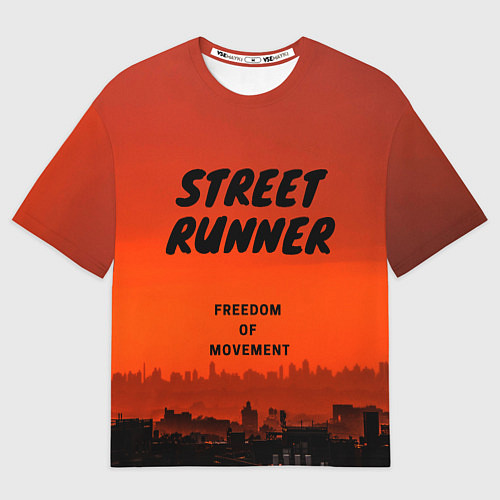 Мужская футболка оверсайз Street runner / 3D-принт – фото 1
