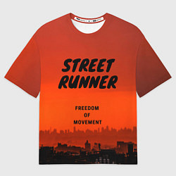 Футболка оверсайз мужская Street runner, цвет: 3D-принт