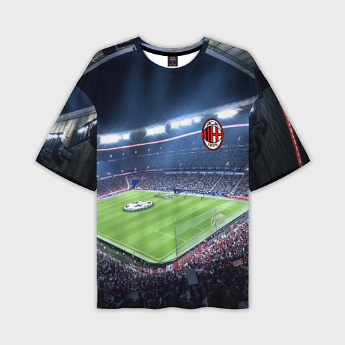 Мужская футболка оверсайз FC MILAN / 3D-принт – фото 1