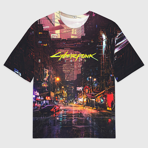 Мужская футболка оверсайз CYBERPUNK 2077:КИБЕРПАНК S / 3D-принт – фото 1