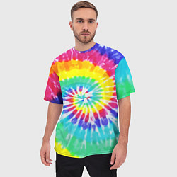 Футболка оверсайз мужская TIE-DYE СТЕНА, цвет: 3D-принт — фото 2