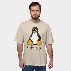 Футболка оверсайз мужская Linux, цвет: 3D-принт — фото 2