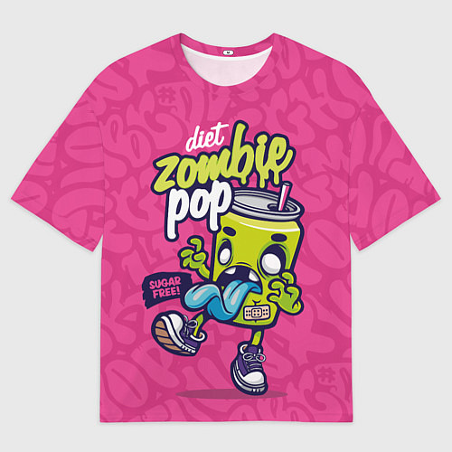 Мужская футболка оверсайз Зомби диета граффити / 3D-принт – фото 1