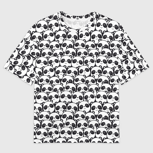 Мужская футболка оверсайз ПАНДЫ / 3D-принт – фото 1