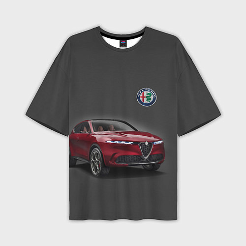 Мужская футболка оверсайз Alfa Romeo - Italy / 3D-принт – фото 1