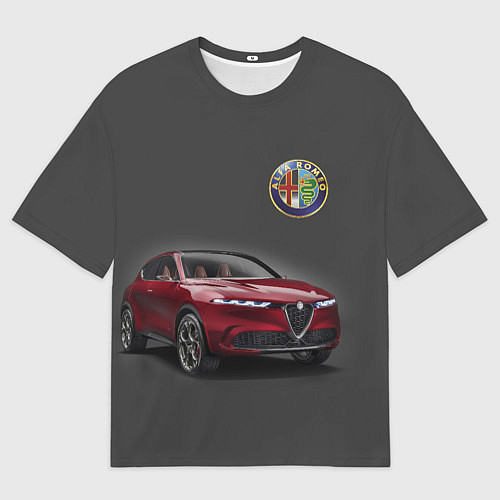 Мужская футболка оверсайз Alfa Romeo - Italy / 3D-принт – фото 1