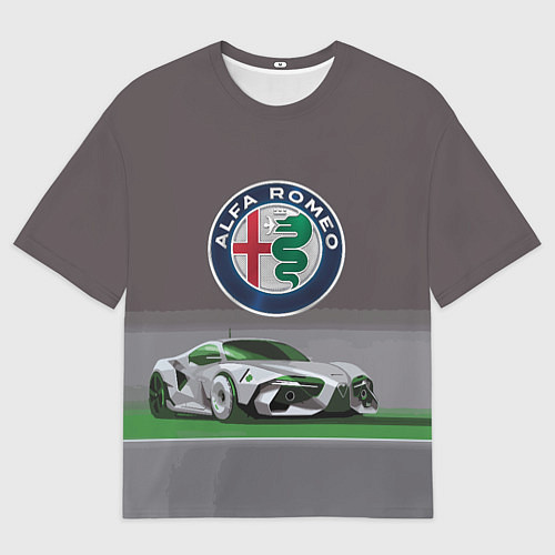 Мужская футболка оверсайз Alfa Romeo motorsport / 3D-принт – фото 1