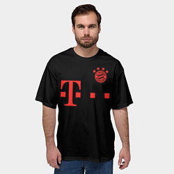 Футболка оверсайз мужская FC Bayern Munchen 20-21 - black, цвет: 3D-принт — фото 2