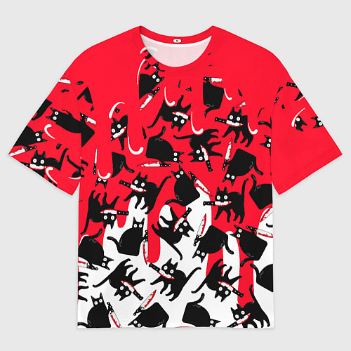 Мужская футболка оверсайз WHAT CAT / 3D-принт – фото 1