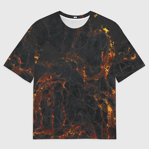 Мужская футболка оверсайз Лава / 3D-принт – фото 1