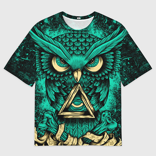 Мужская футболка оверсайз Тотемная сова / 3D-принт – фото 1