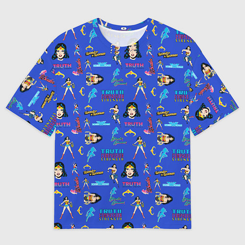 Мужская футболка оверсайз Паттерн Чудо-женщина / 3D-принт – фото 1