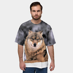 Футболка оверсайз мужская Wolf Волк, цвет: 3D-принт — фото 2