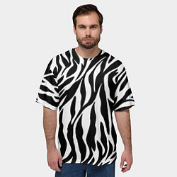 Футболка оверсайз мужская Зебра, цвет: 3D-принт — фото 2