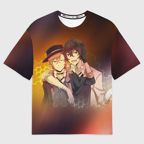 Мужская футболка оверсайз Дазай и Чуя / 3D-принт – фото 1