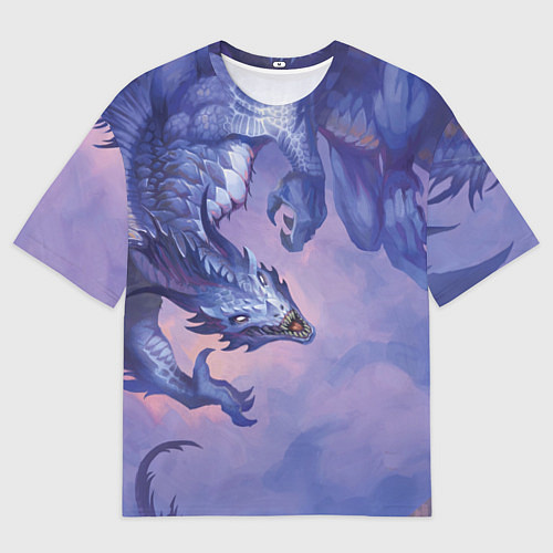 Мужская футболка оверсайз Дракон воды / 3D-принт – фото 1