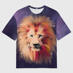 Футболка оверсайз мужская Звездный Лев, цвет: 3D-принт