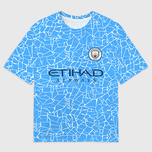 Мужская футболка оверсайз Manchester City 2021 Home Kit / 3D-принт – фото 1