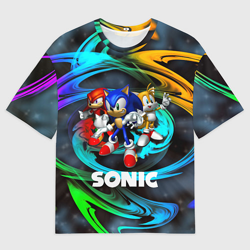 Мужская футболка оверсайз SONIC TRIO / 3D-принт – фото 1