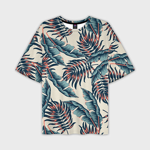 Мужская футболка оверсайз Тихие тропики / 3D-принт – фото 1
