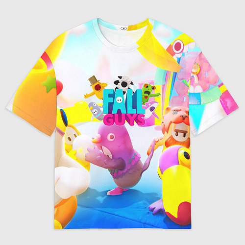 Мужская футболка оверсайз FALL GAYS ФОЛЛ ГАЙС / 3D-принт – фото 1