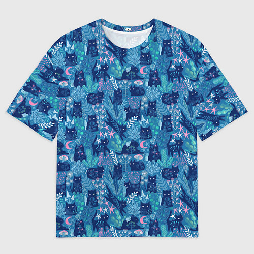 Мужская футболка оверсайз Коты / 3D-принт – фото 1