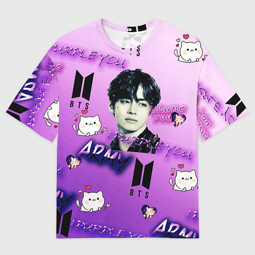 Мужская футболка оверсайз I purple you / 3D-принт – фото 1