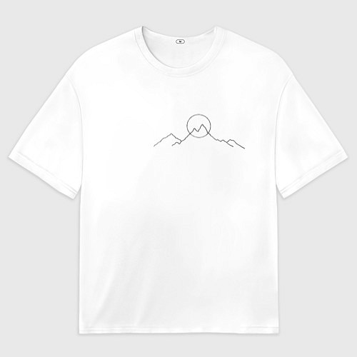 Мужская футболка оверсайз Минимализм силуэт горы / 3D-принт – фото 1