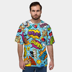 Футболка оверсайз мужская Pop art comics, цвет: 3D-принт — фото 2