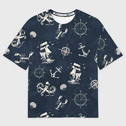 Футболка оверсайз мужская Nautical art, цвет: 3D-принт
