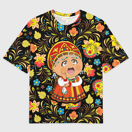 Мужская футболка оверсайз Русская красавица / 3D-принт – фото 1