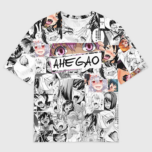 Мужская футболка оверсайз Ахегао Ahegao / 3D-принт – фото 1