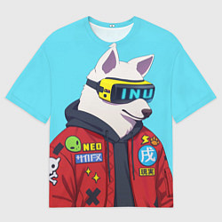 Футболка оверсайз мужская Кибер Пёс, цвет: 3D-принт
