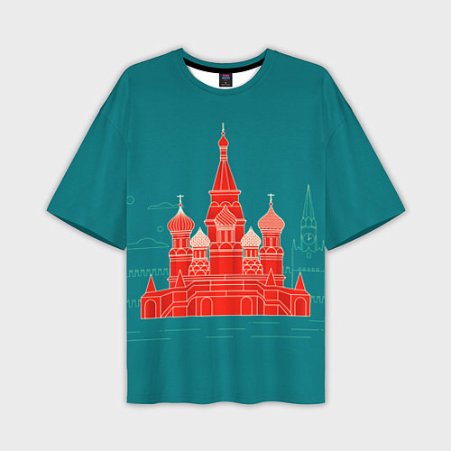 Мужская футболка оверсайз Москва / 3D-принт – фото 1