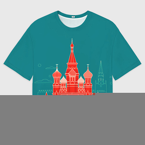 Мужская футболка оверсайз Москва / 3D-принт – фото 1