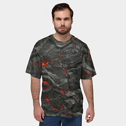 Футболка оверсайз мужская Застывшая лава, цвет: 3D-принт — фото 2